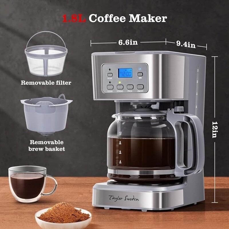 Programmable 12 Cup Coffee Maker Drip Machine W/ Auto Shut Off Pause Serve New