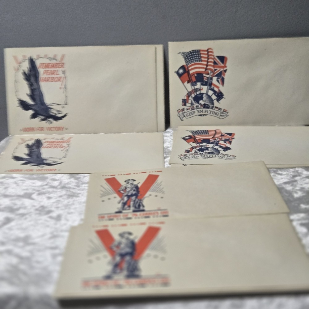 3,  illustrated WWII home front envelopes 5 Per Type,15 Total Envelopes Envelope