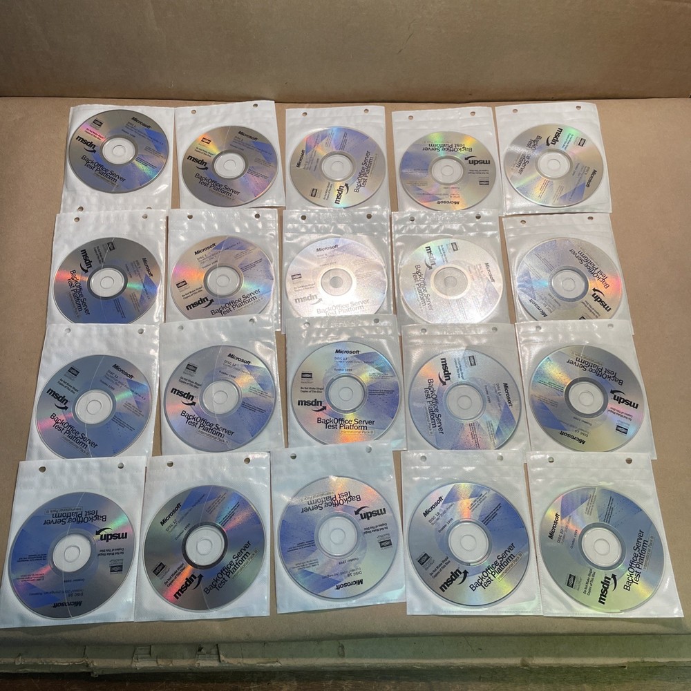 Microsoft MSDN Back Office Server Test Platform Discs 1-20 -Oct. 1999 Int’l Pack