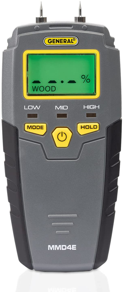 MMD4E Digital Moisture Meter, Water Leak Detector, Moisture Tester, Pin Type, Ba