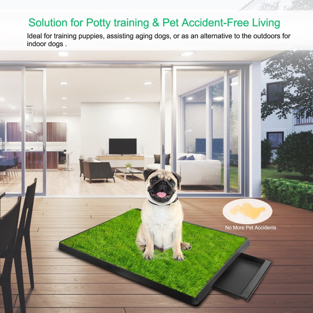 3-Layer Pet Potty Trainer Grass Mat Dog Training Pee Patch Pad Portable Toilet
