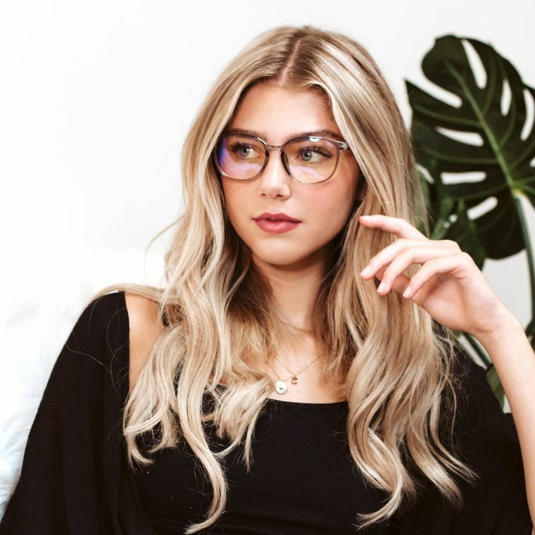 Round Frame Blue Light Blocking Glasses +0.00 - Charlotte Gray Frame