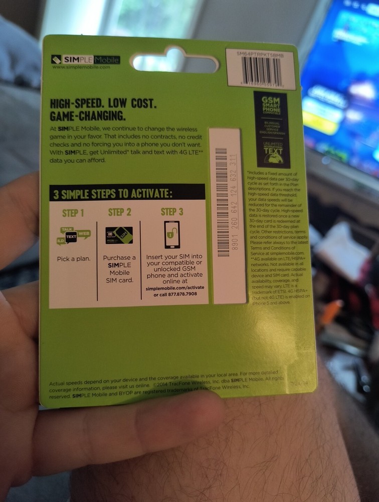 Simple Mobile BYOP SIM Card for Unlocked GSM Android & iPhone 5+