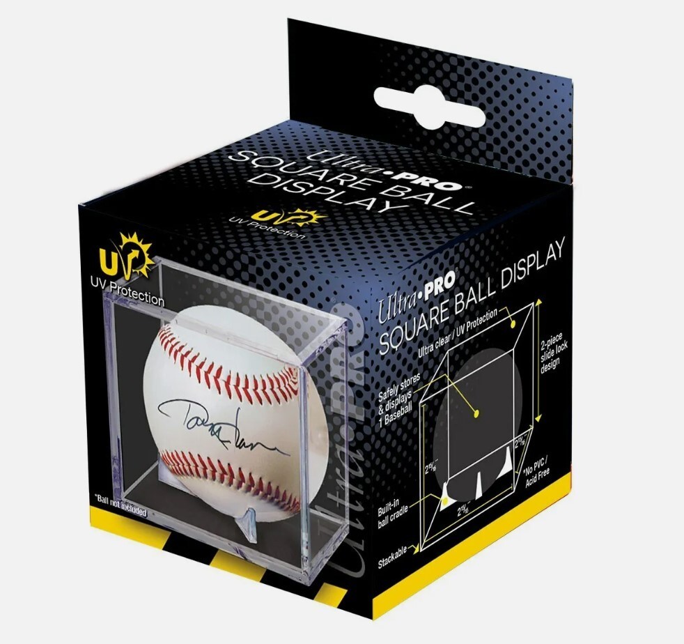 Ultra Pro Square Baseball Holder Cube Display Case with UV Protection Stackable