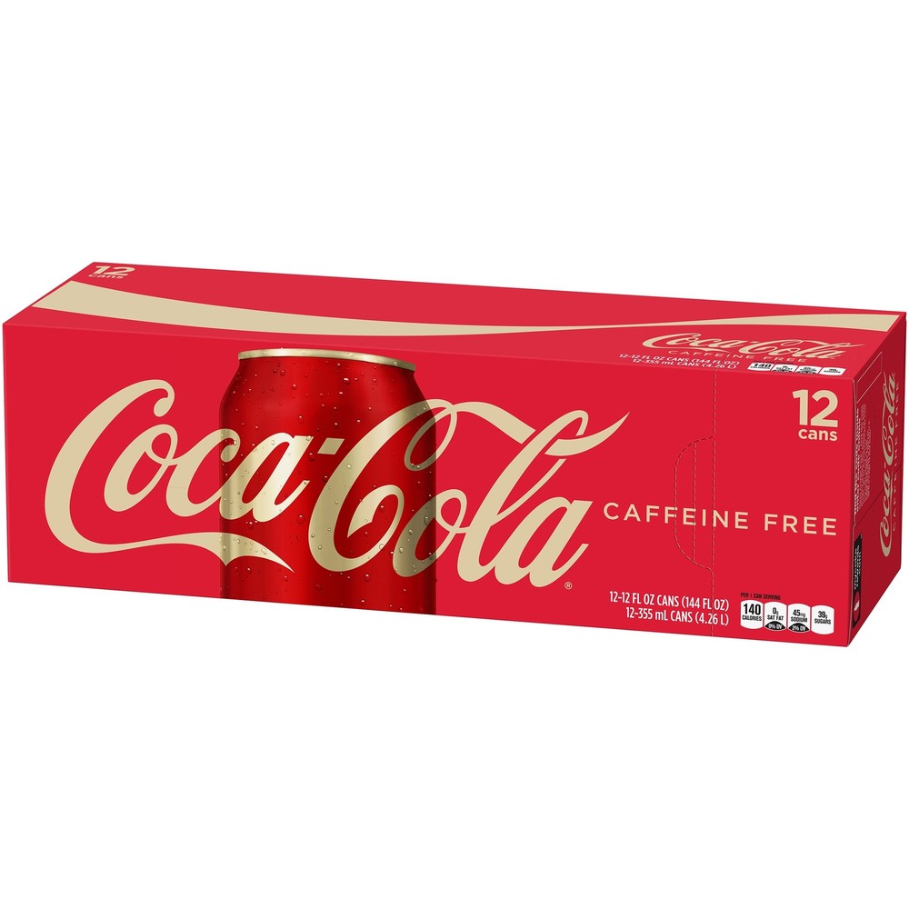 Caffeine-Free Coca-Cola Soda 12 oz Cans - 12 Pack