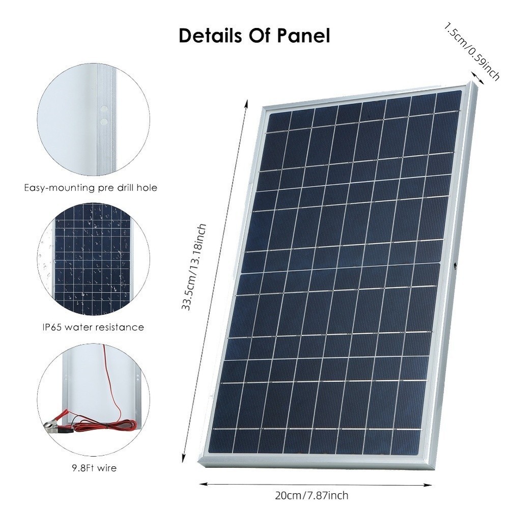 12V 30W Solar Panel Kit Polycrystalline Solar Panels for Efficient Use