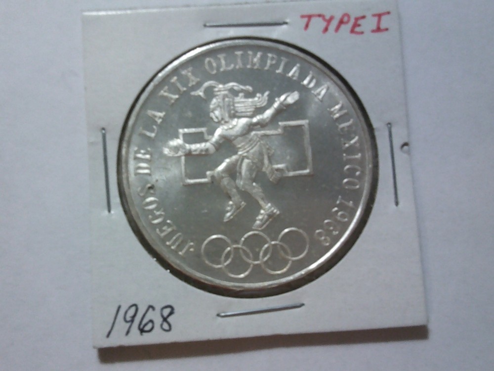 1968 MExico 25 pesos              ****BLAST WHITE****