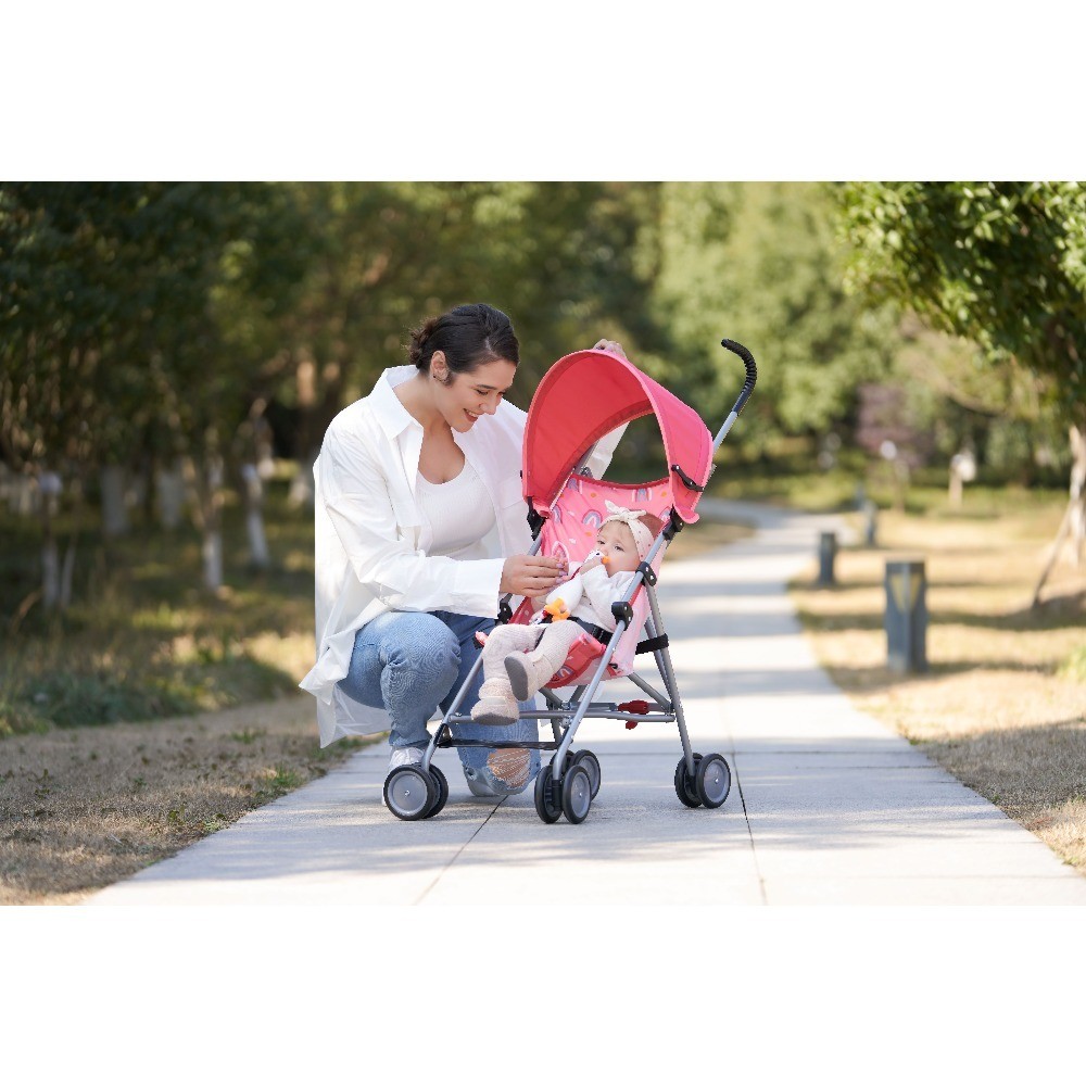 Lightweight Compact Fold Baby Umbrella Stroller with Adjustable Canopy 3-Point