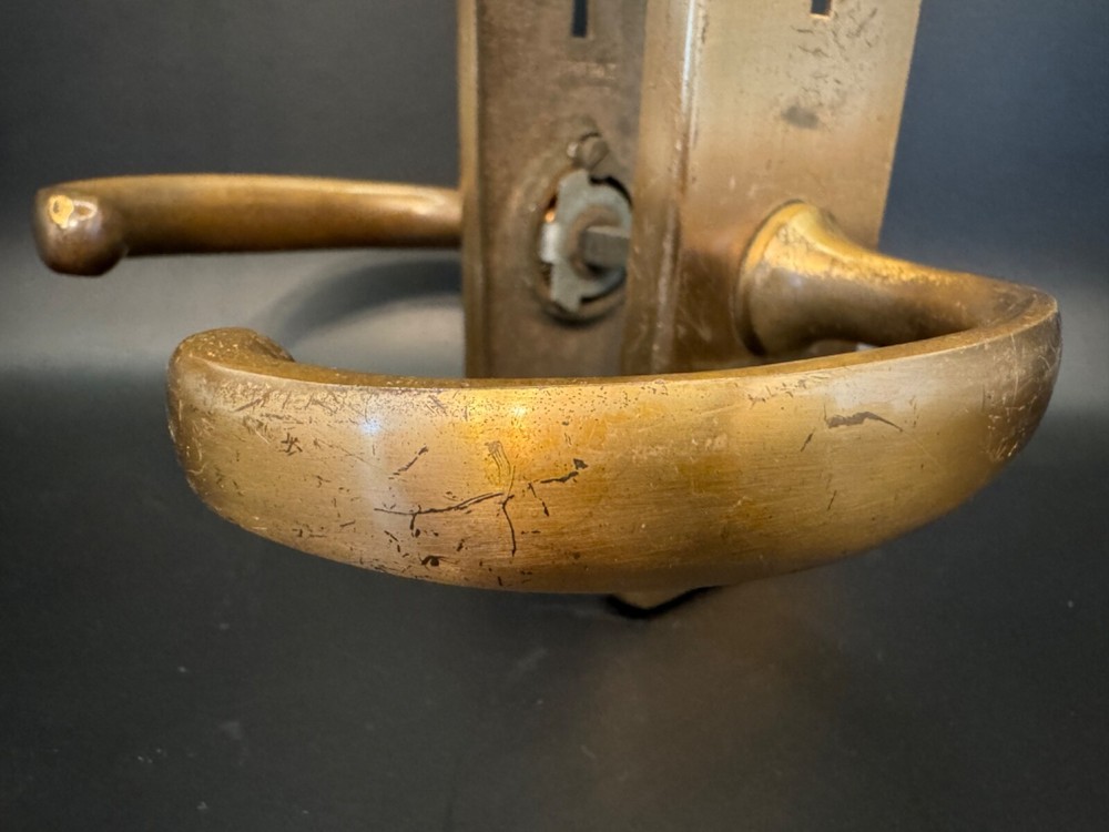 VINTAGE BRASS YALE DOOR HANDLES
