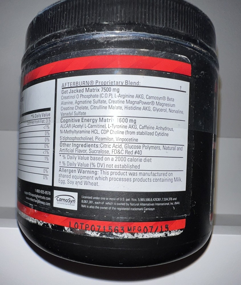 MIKE CHANG'S AFTERBURN FUEL PRE-WORKOUT (From SixpackShortcuts, Discontinued)