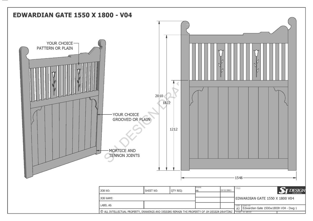 SINGLE & DOUBLE TIMBER GATE "BUILDING PLANS" - MANY SIZES - Make ur Own & Save $