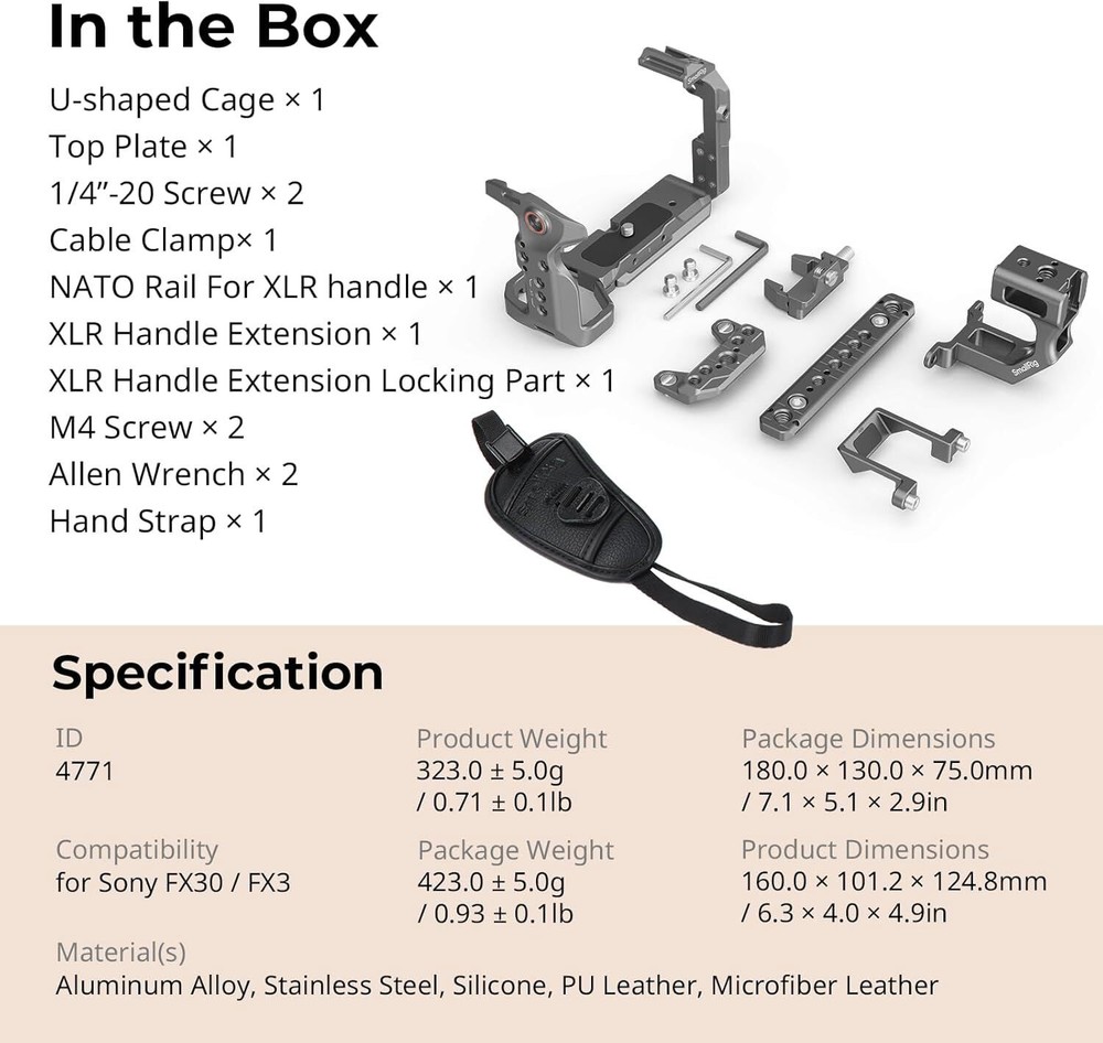 SmallRig FX3 / FX30 HawkLock Quick Release Camera Cage Kit for Sony FX3 / FX30