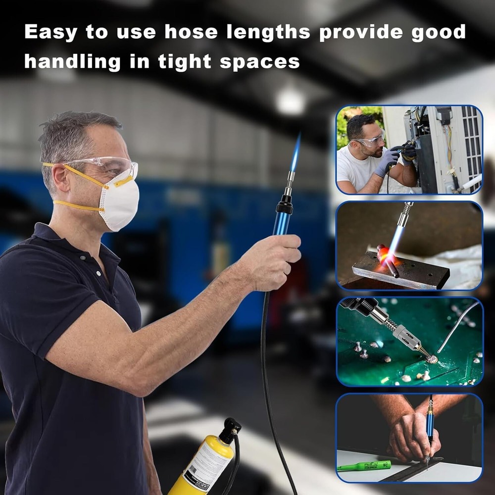 Multi-Function Propane Torch Kit with 3' Hose - Free Flint Lighter Included=