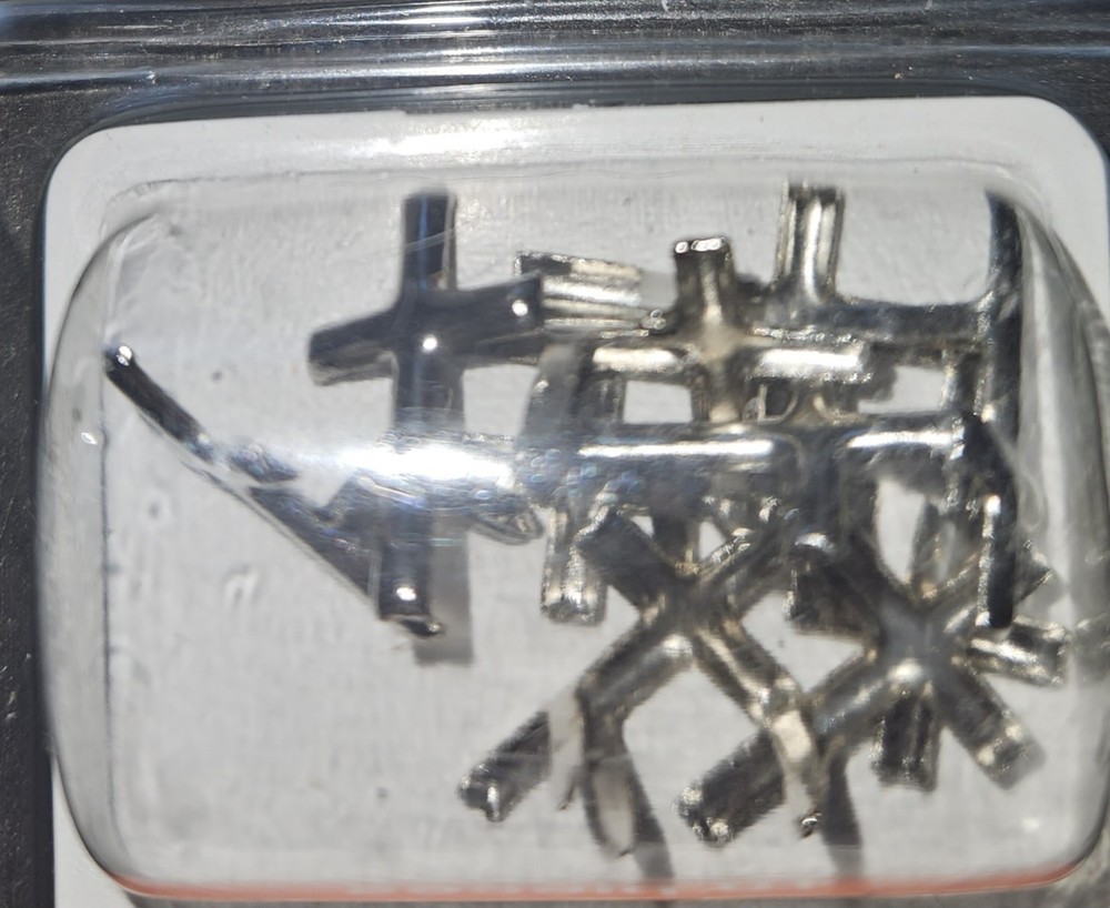 Hot Off The Press Shaped Brads - Silver Cross 10PC Scrapbooking