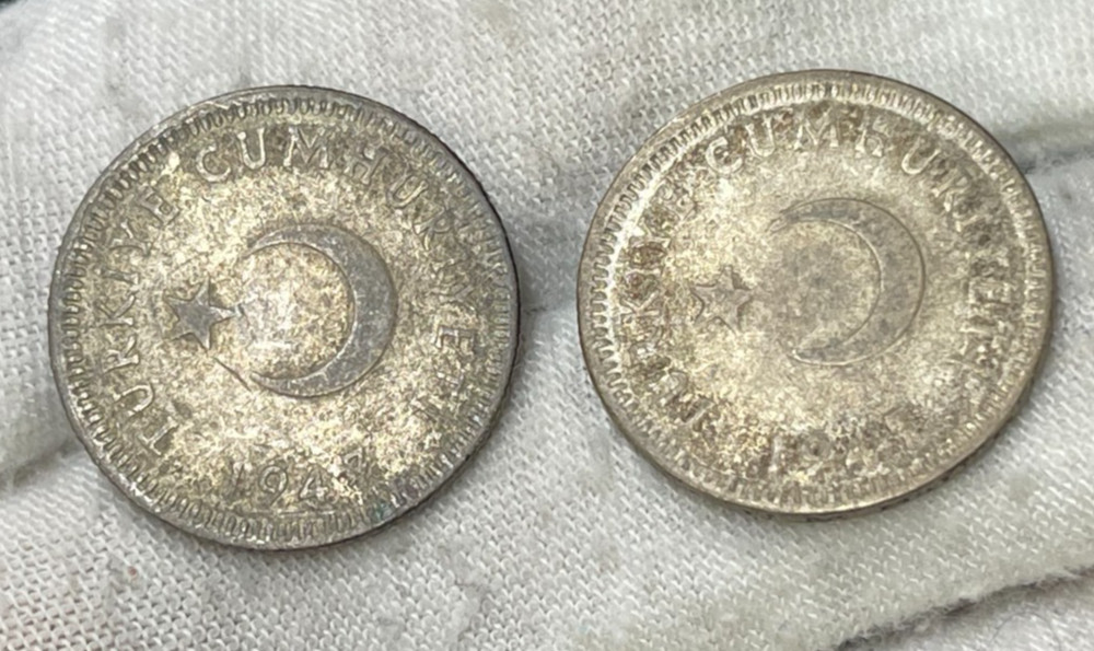 Turkey 50 Kurus 2 Silver Coins Lot