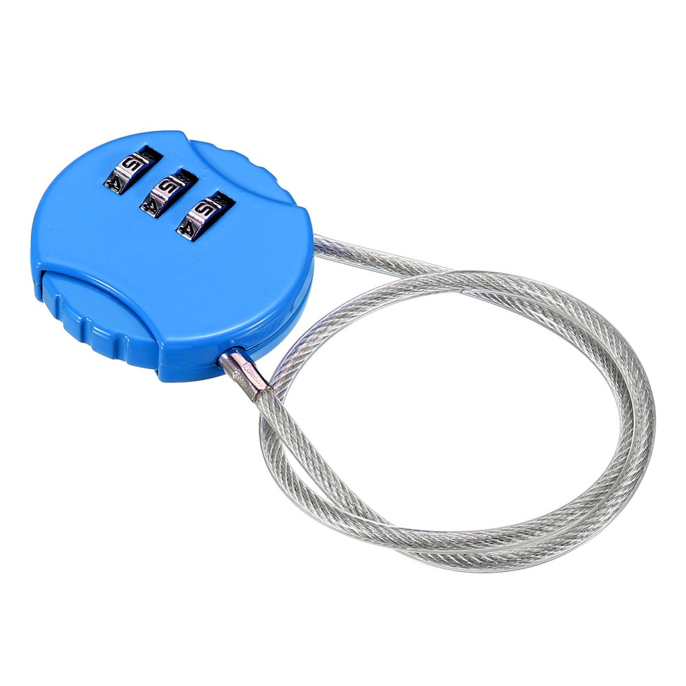 Small Combination Lock 11.8 Inch, 1 Pack 3 Digit Padlock for Locker, Bright Blue