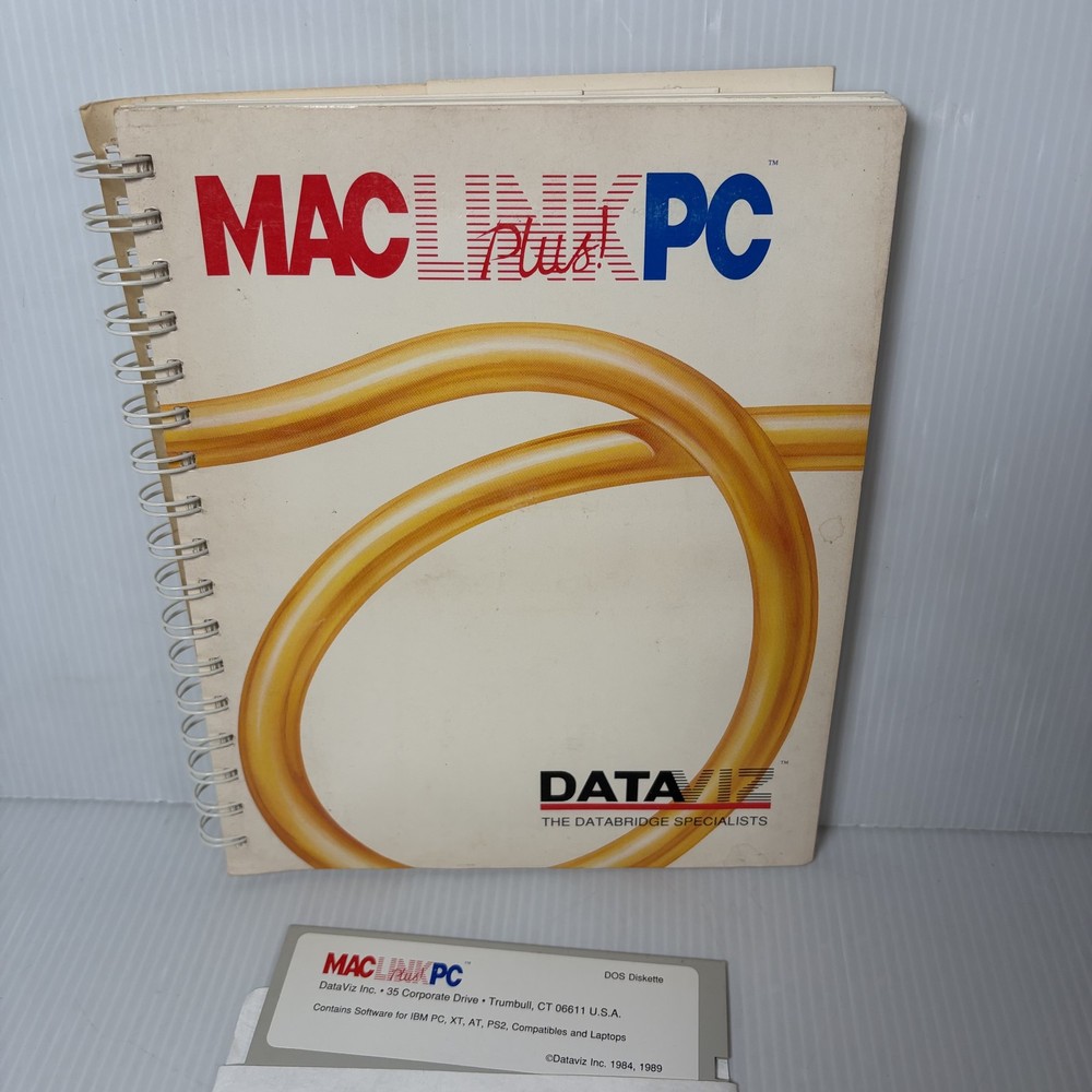 DataViz MacLink Plus PC DOS Software & Manual IBM PC XT AT PS2