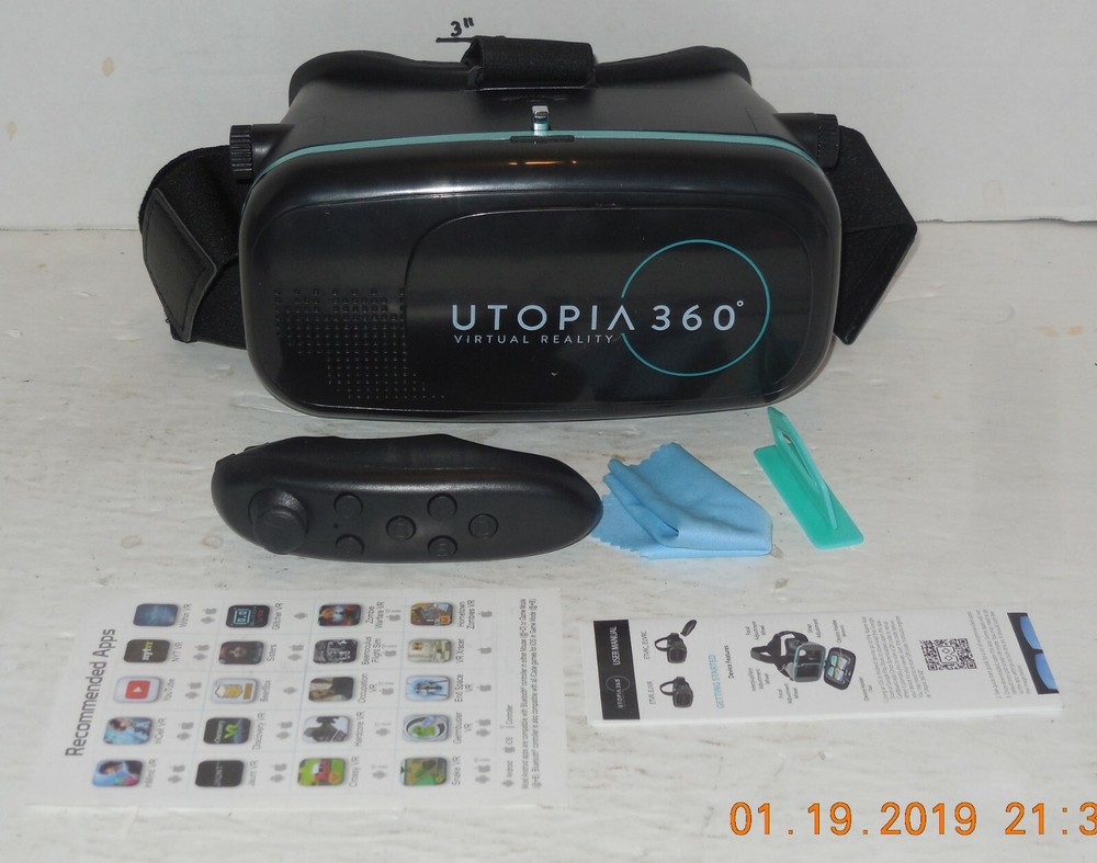 Retrak Utopia 360 VR Goggles Virtual & Augmented Reality Headset iPhone Android