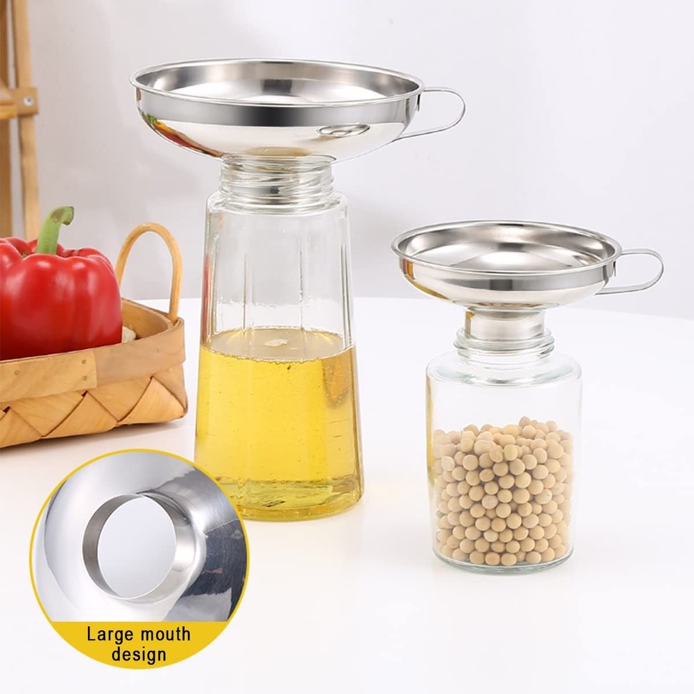 Large Canning Funnel Kitchen Use Mason Jars Wide Mouth Silver