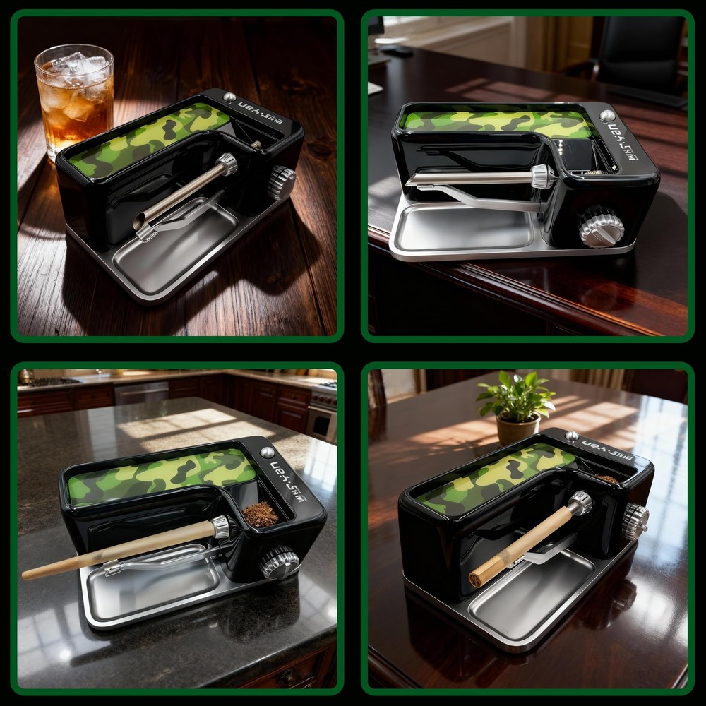 Cigarette Rolling Machine, Automatic USB-C & Battery Powered, Adjustable Dens...