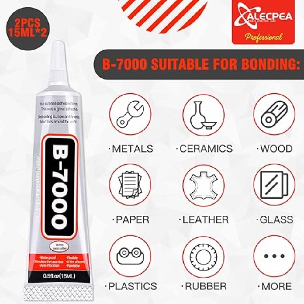 B-7000 Adhesive Multi-Function Glues, Pegamento Multiuso Transparente, (2 Pack)