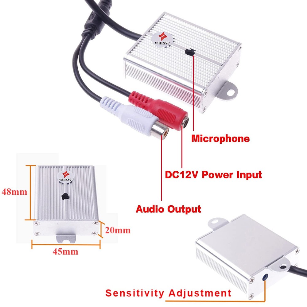 Vanxse® Mini Microphone High Sensitive Pickup Audio Mic Waterproof Silver