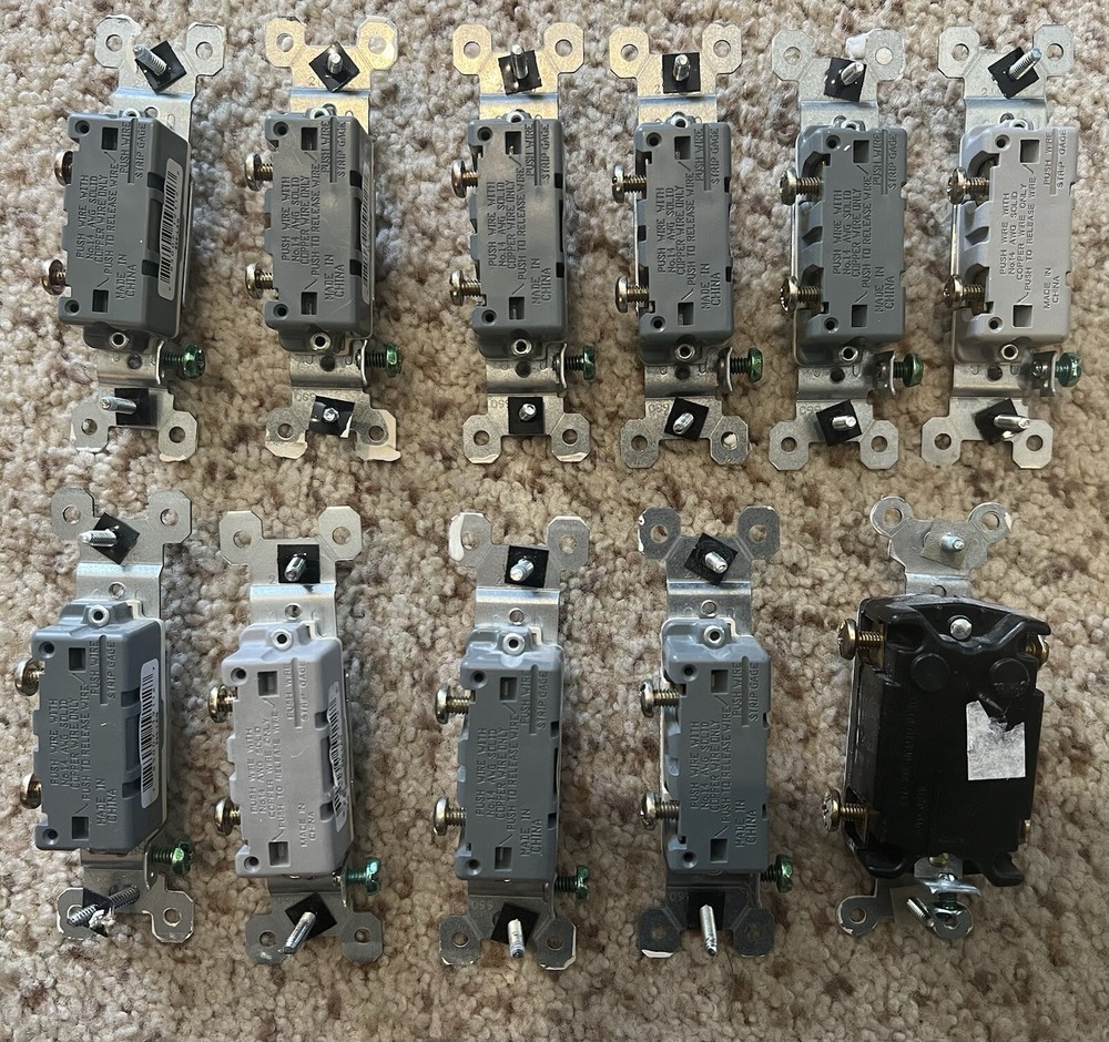 Framed Single Toggle Wall Light Switch 15A 120V Leviton, P&S, Common Brands!