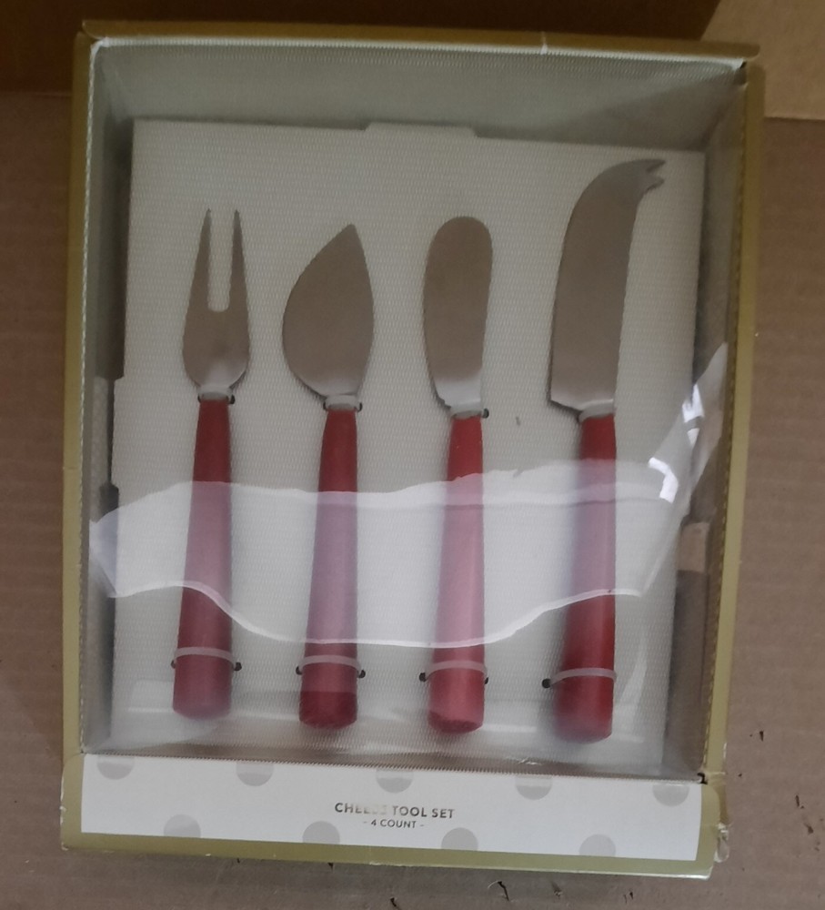 4pcs Cheese Tool Set Red Metal Handles Stainless Kitchen Tool Target