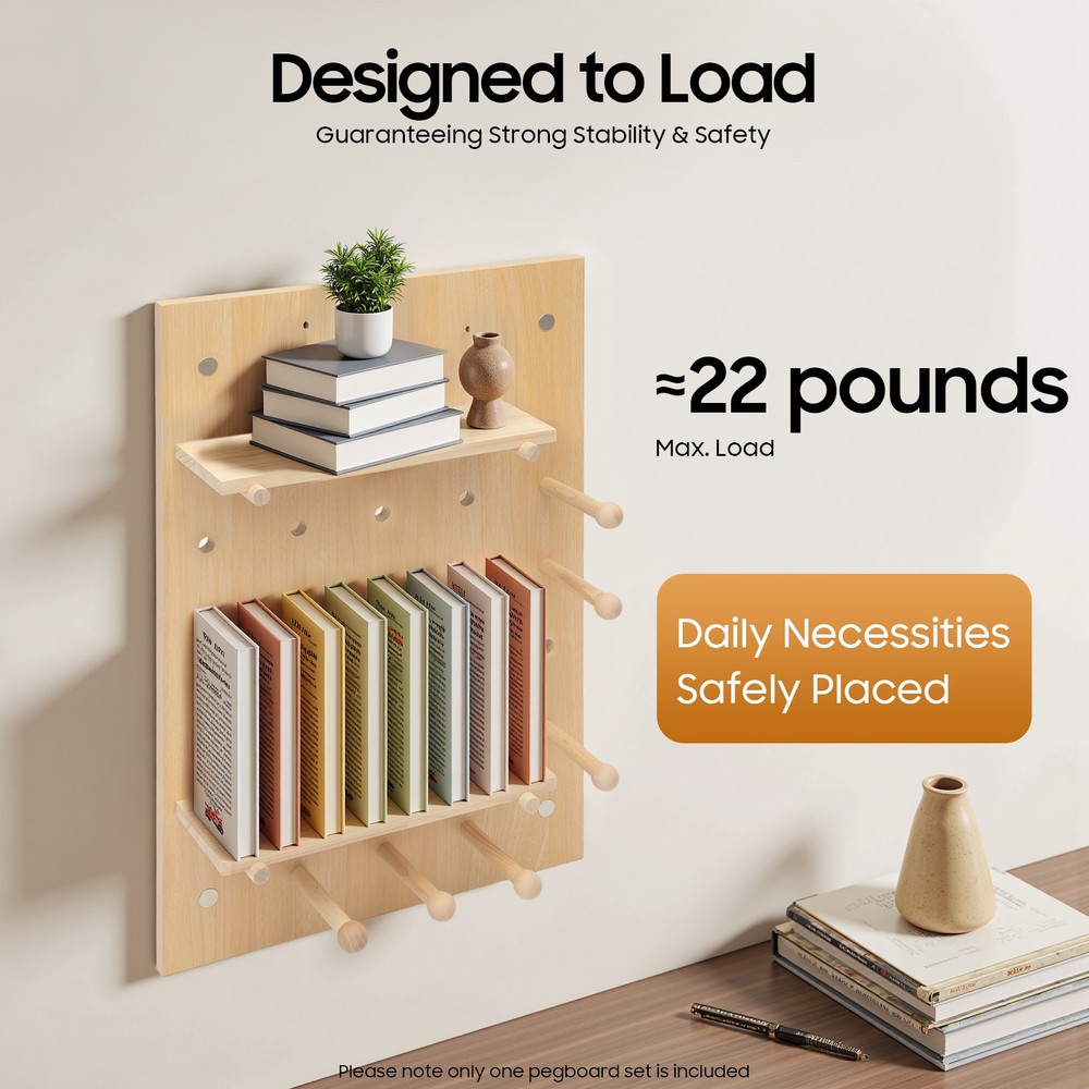 Wood Pegboard Combination Wall Organizer Kit Wooden Display Pegboard Panel