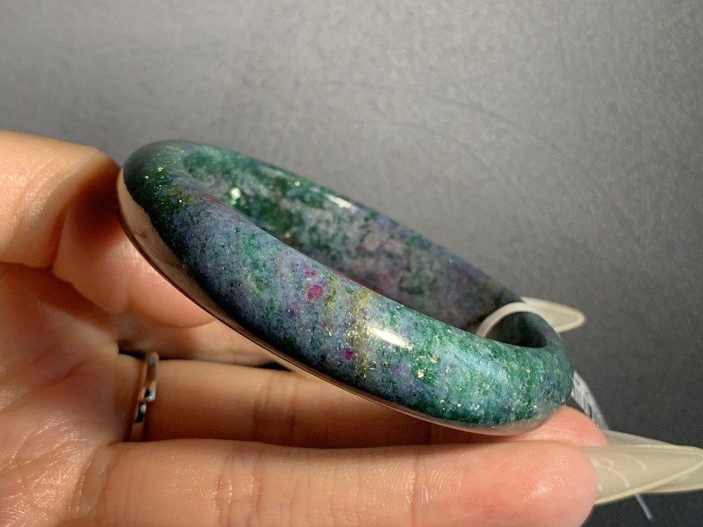 58.5mm Natural High Grade Ruby Zoisite Bangle/Crystal Gem Bangle
