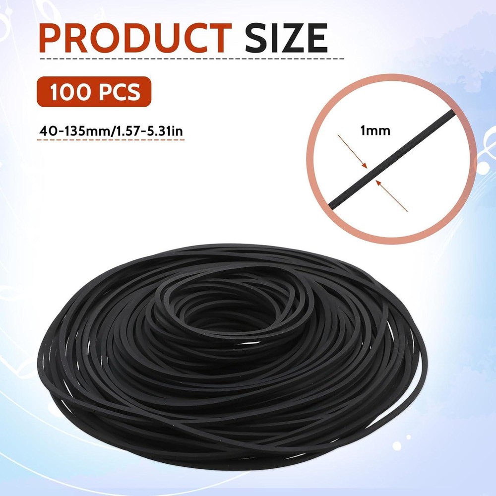 100 Rubber Belt Replacement for Recorders Cd-rom Video Machine Walkman Dvd Drive