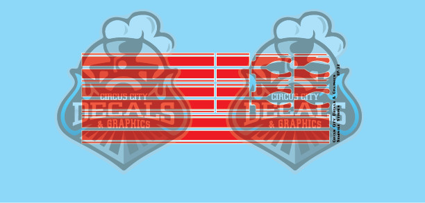 Seminole Stripe Red/White Pinstripe 1:87 Scale