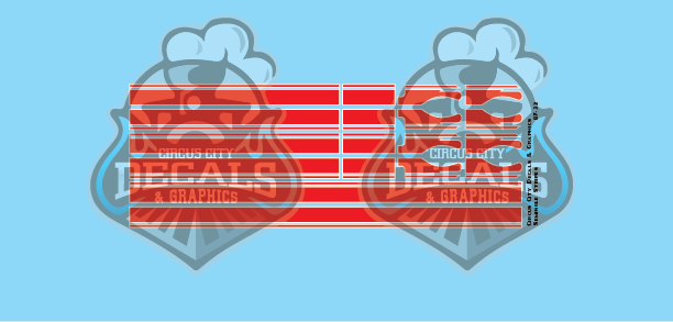 Seminole Stripe Red/White Pinstripe 1:87 Scale