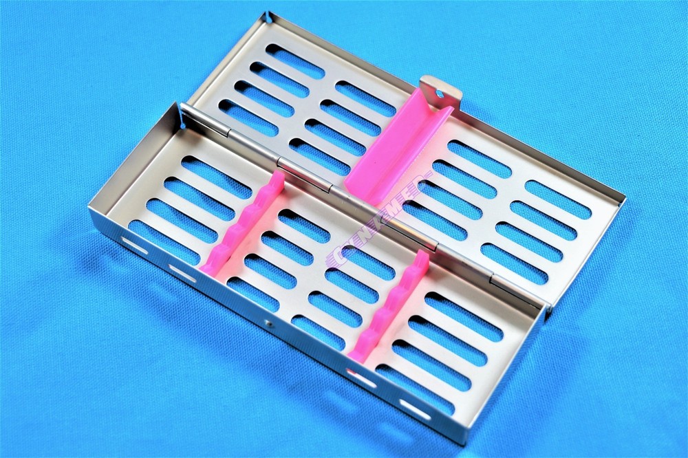 STERILIZATION CASSETTE WITH REMOVABLE SILICONE INSERTS 2PCS HOLDS 5 INSTRUMENTS
