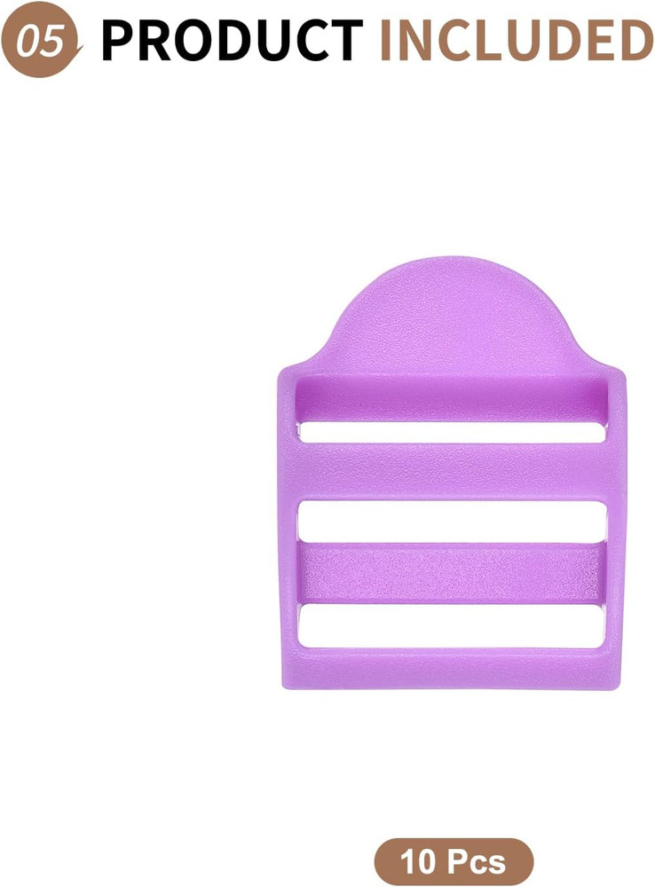 10 Pack Plastic Ladder Slider, Backpack Buckle Tri-Glides Clip, Adjustable Curve