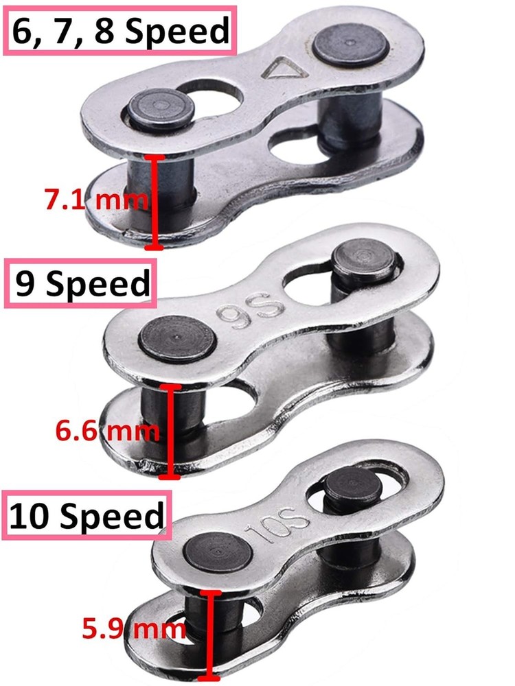 Compact Bicycle Missing Link Set for 6-10 Speed Chains - 16 Steel Pieces
