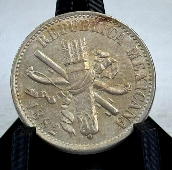 1882  Mexico Five 5 Cinco Centavos, KM#  399, UNC