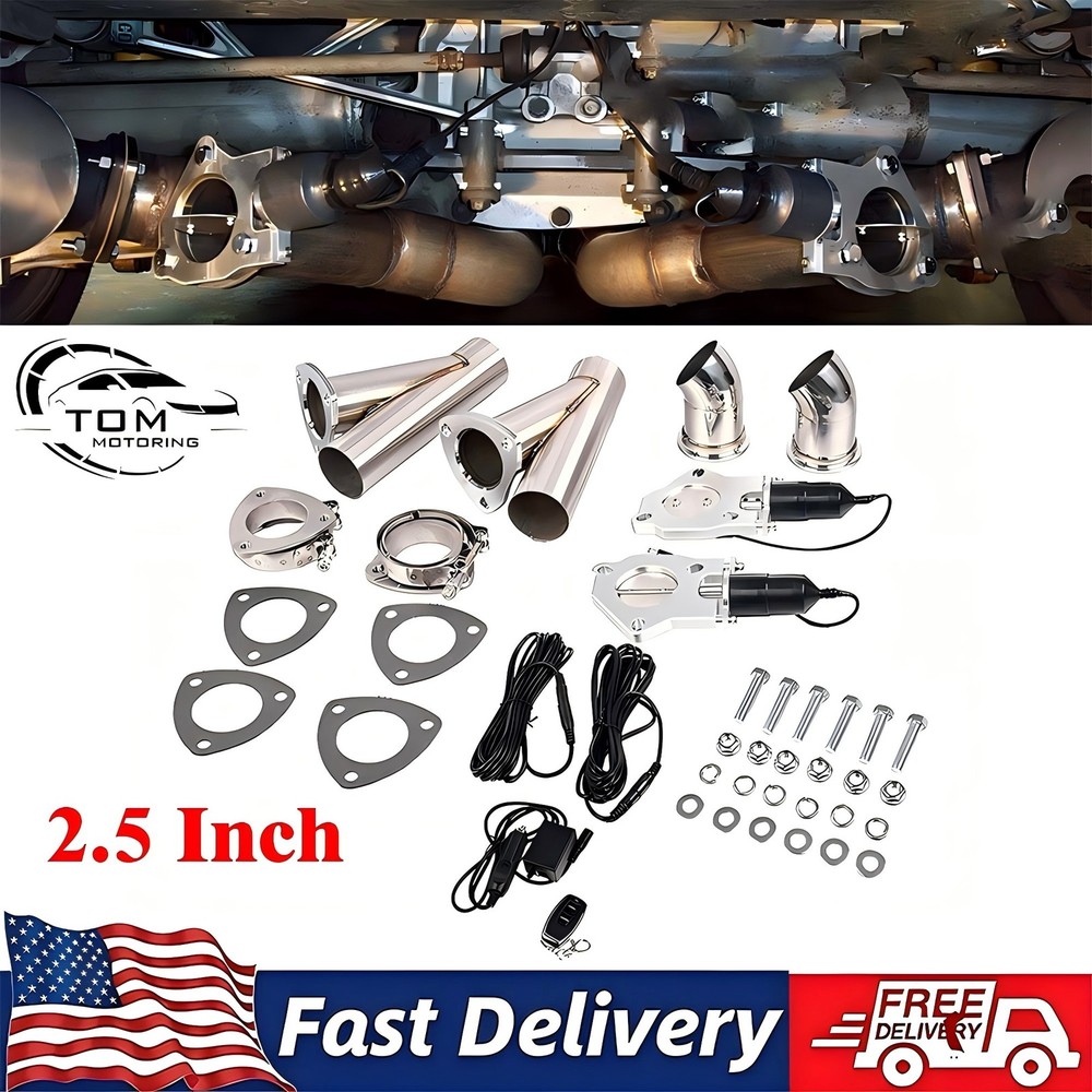 Dual Control 2.5" Electric Exhaust Valve Y Pipe Kit with Remote Switch