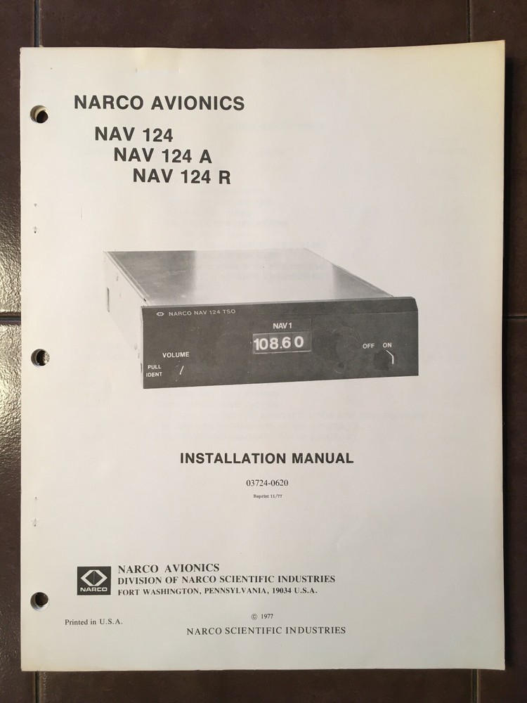 Narco NAV-124, NAV-124A & NAV-124R Install Manual