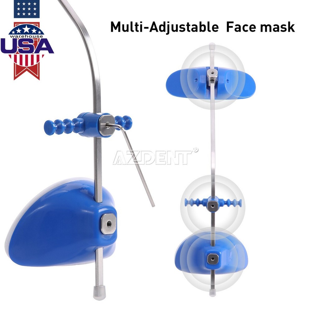 USA Dental Adjustable Orthodontic Forward Reverse Pull Headgear Single Pole Blue