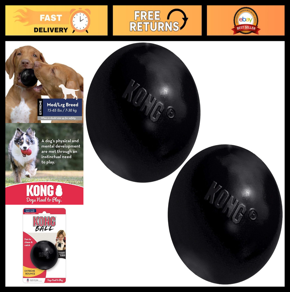 Durable Extreme Rubber Fetch Ball Toy - Interactive Training for Medium/Large Do