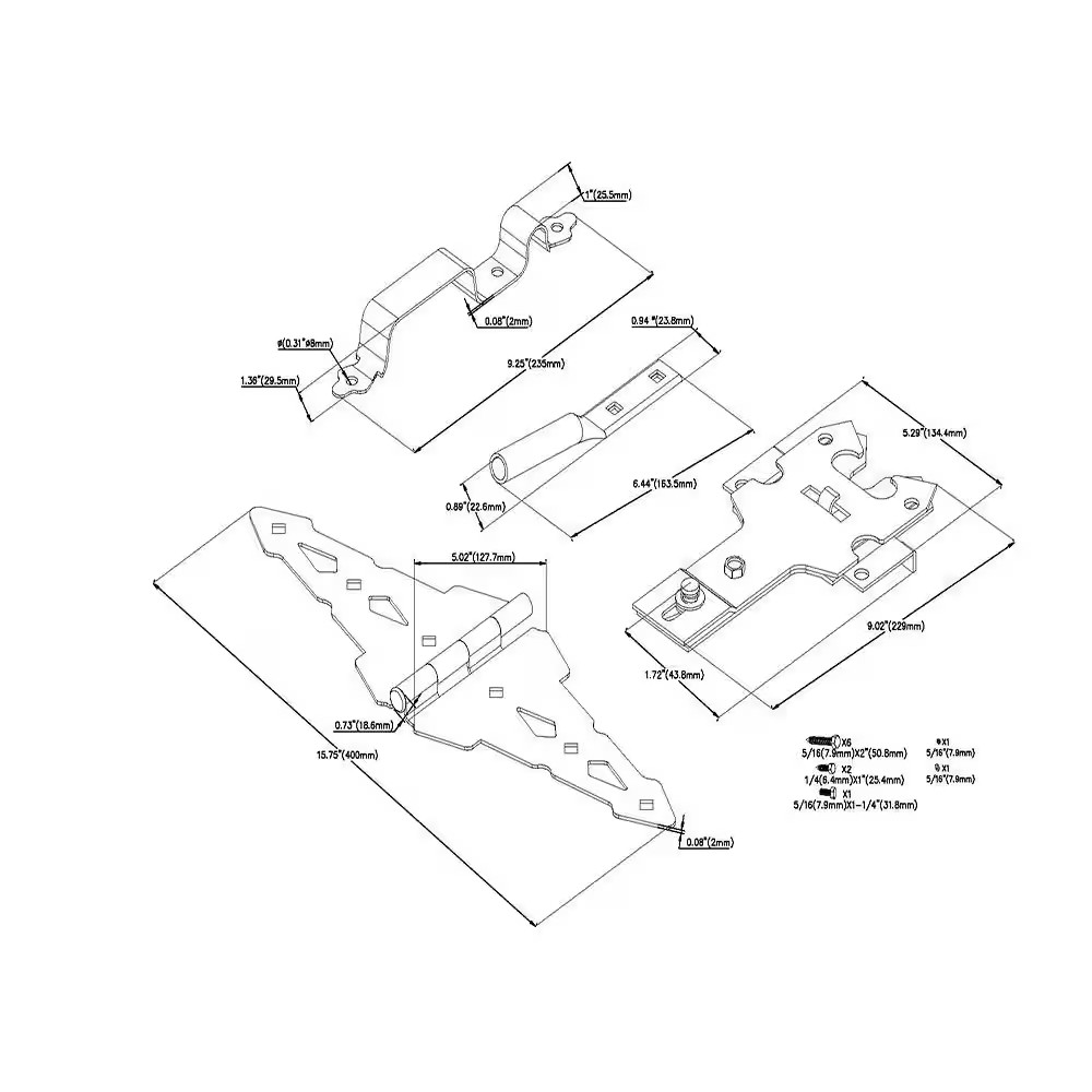 Black Post Latch Gate Set