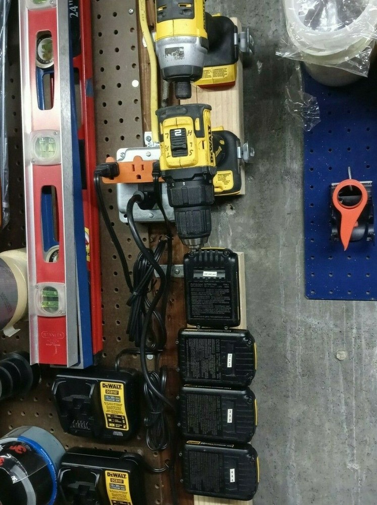 DeWalt 20 volt battery mount holder wall or cabinet mount 3d printed