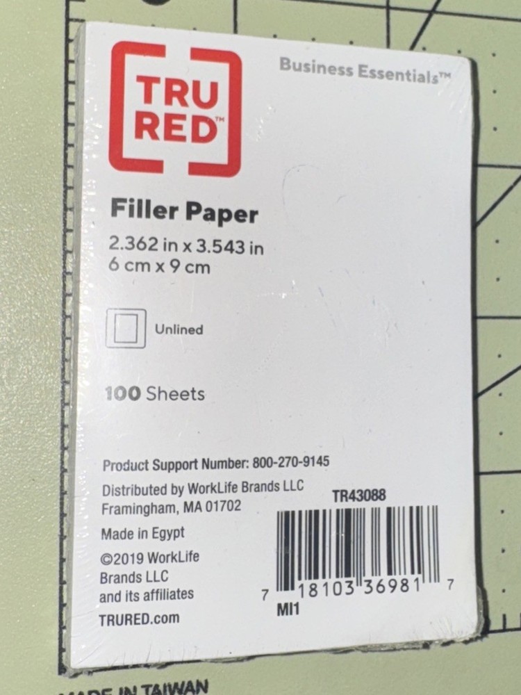 Tru Red “Micro” Binder Refill Pages, 100 Sheets Total, TR43088