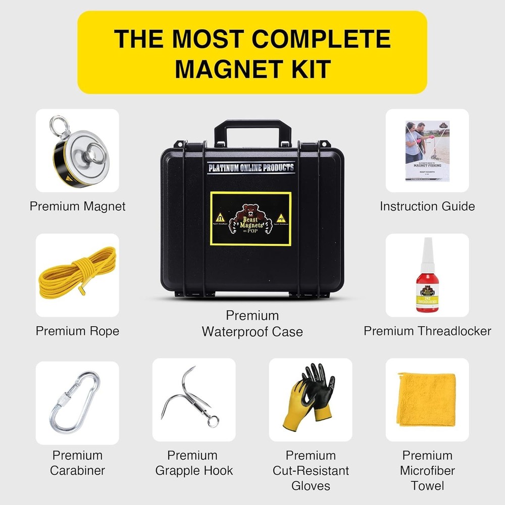 Complete Magnet Fishing Set | Double Sided N52 Magnet
