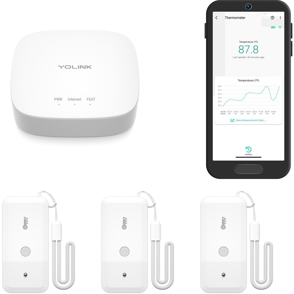 YoLink Smart Freezer Thermometer, LoRa Wireless Fridge Temperature white