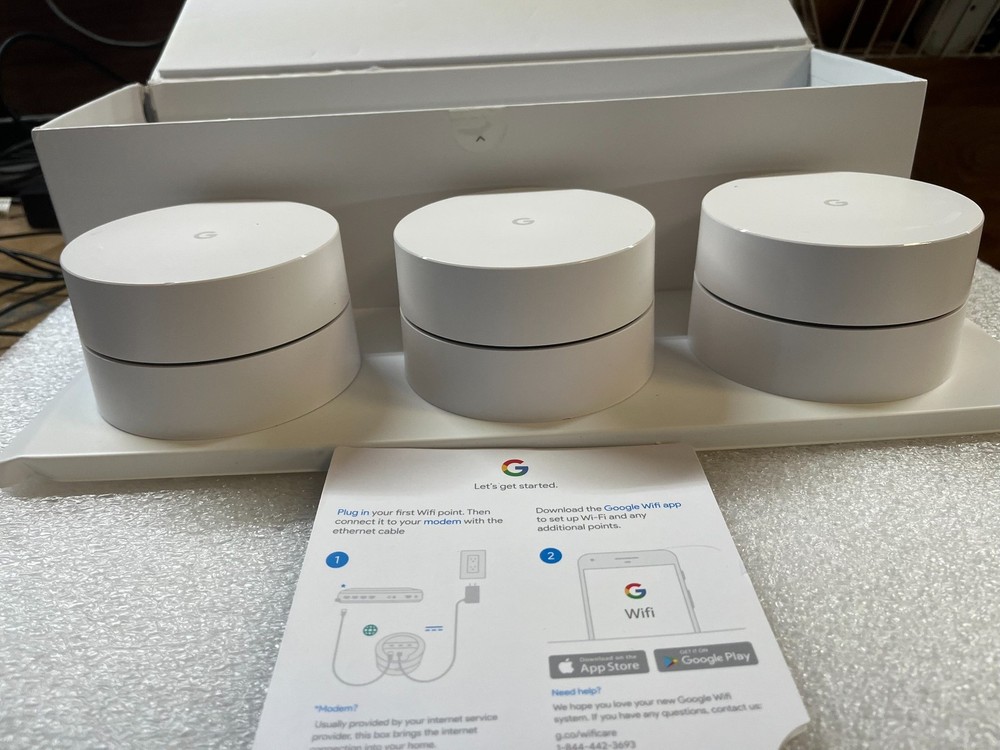 Google WiFi system, 3-Pack -(NLS-1304-25) White-GA3A00441-A08