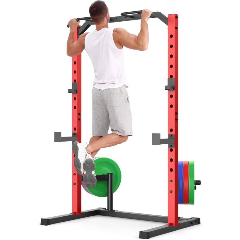 Power Rack Adjustable Power Cage Squat Rack with Pull Up Bar Weight Lifting Cage