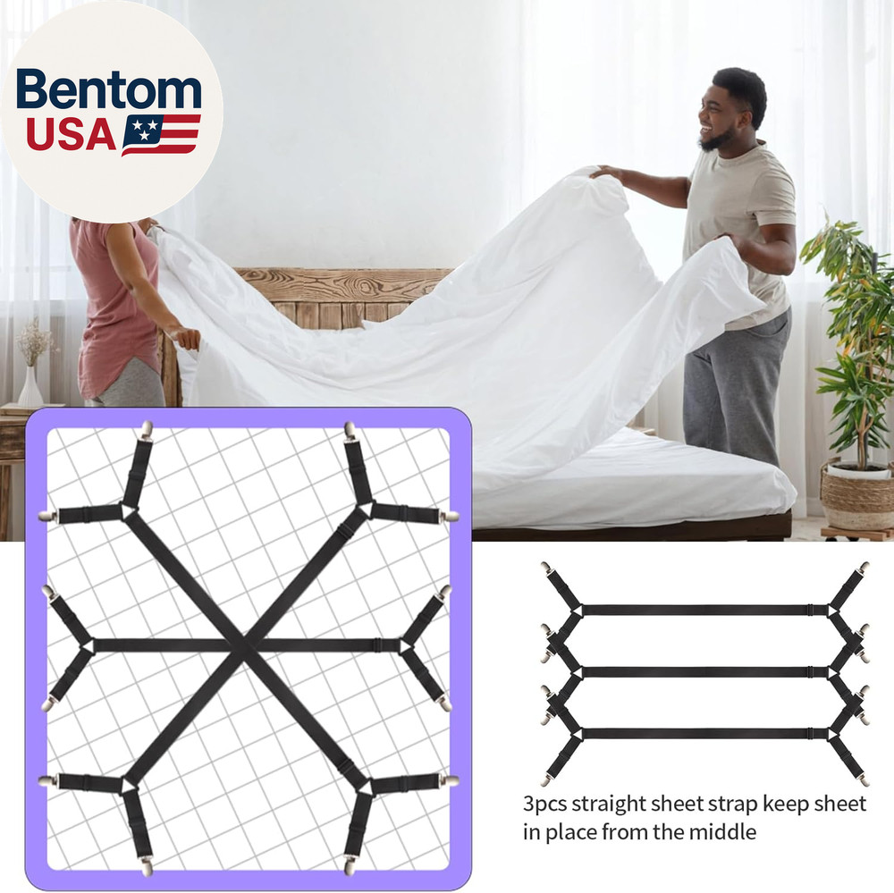 Bed Sheet Straps,3 PCS Secure and Sheet Holder Straps for Full Size Beds,Adjusta