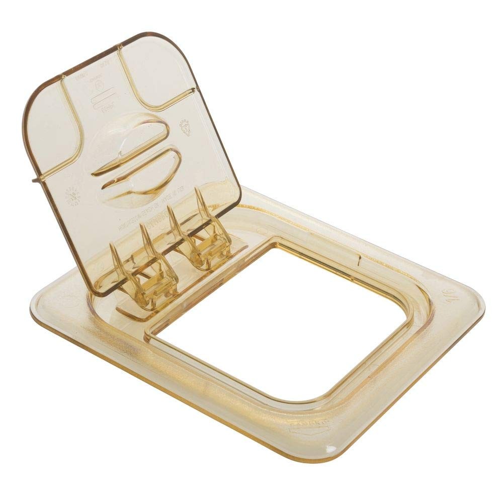 Cambro 60HPL772 Amber 1/6 Size Solid Flip Lid